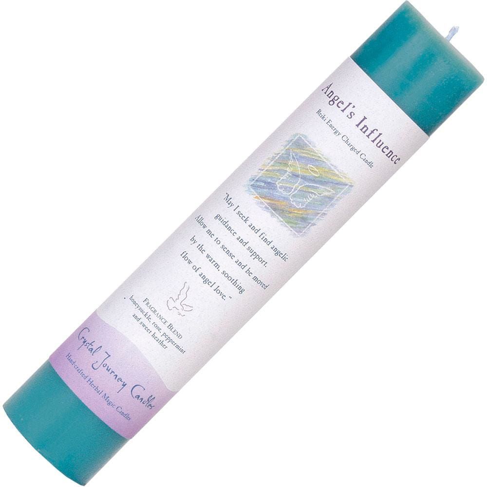 Reiki Charged Herbal 1.5&quot; x 7&quot; Pillar Candle - Angels Influence, SKU KH-84408, UPC 6016208290222