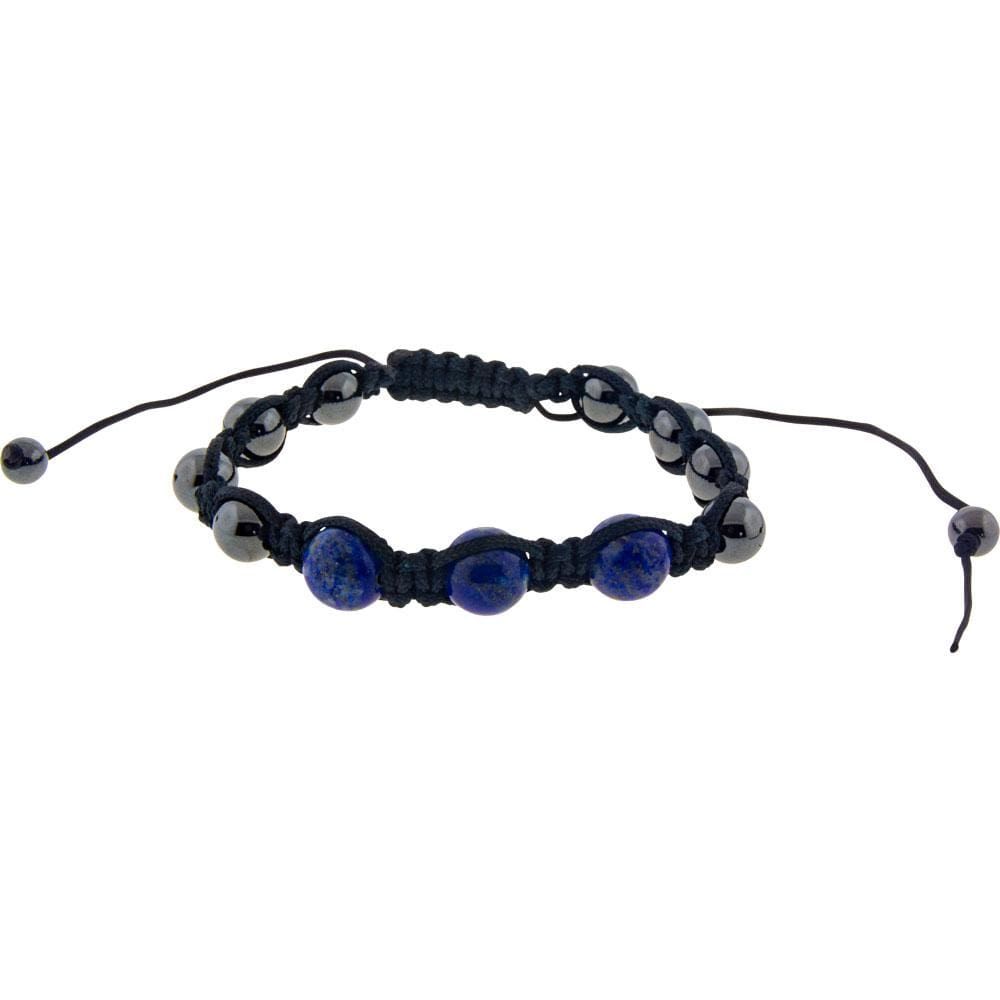 8 mm Magnetic Hematite Bracelet - Lapis, SKU KH-98770, UPC 6016209477486