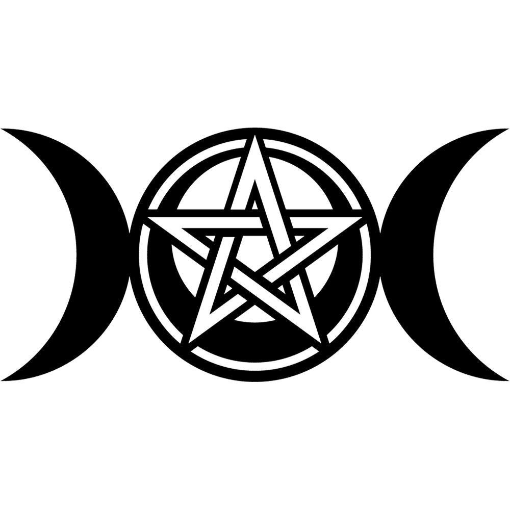 44&quot; Wall Decal - Triple Moon with Pentacle, SKU KH-57640, UPC 6016000792771
