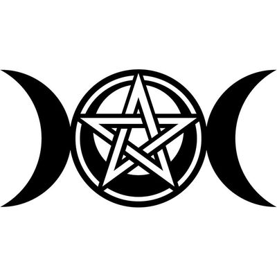 44&quot; Wall Decal - Triple Moon with Pentacle, SKU KH-57640, UPC 6016000792771