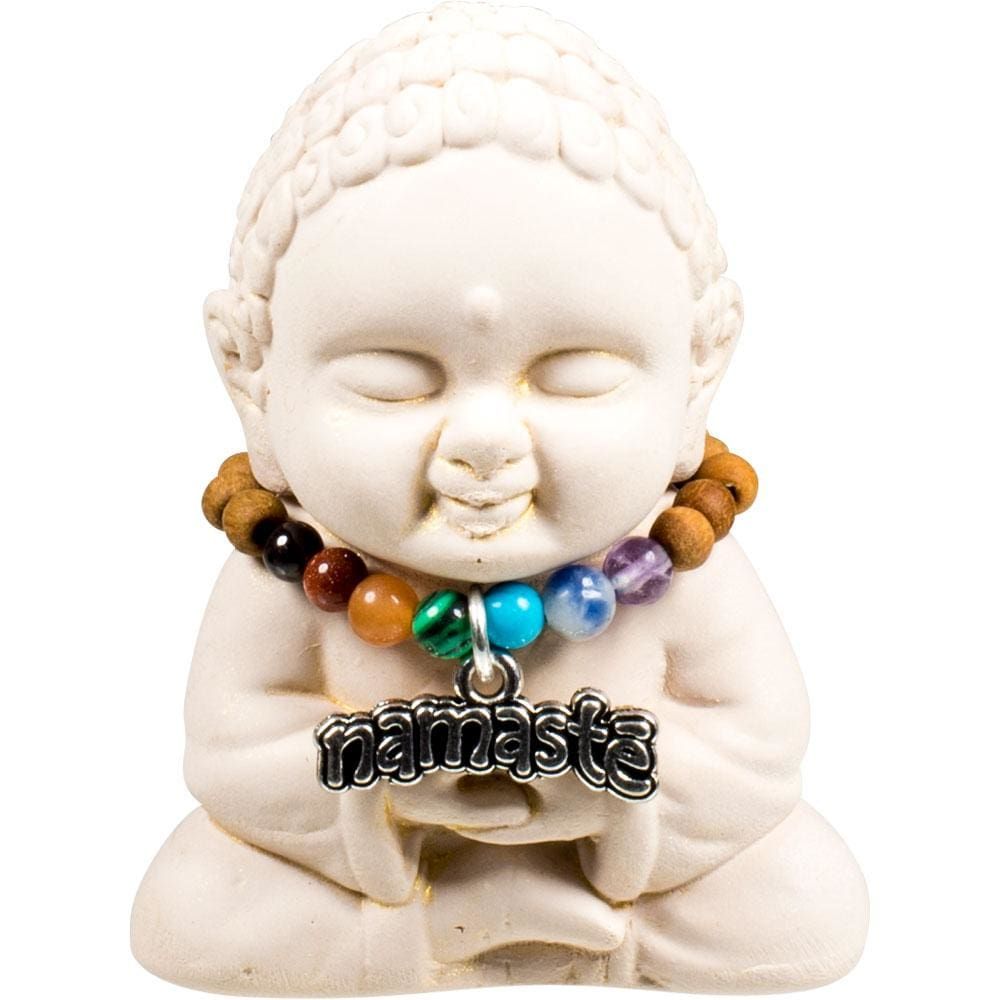 2.5&quot; Gypsum Cement Buddha Figurine - Chakra Namaste, SKU KH-12207, UPC 6016217995927