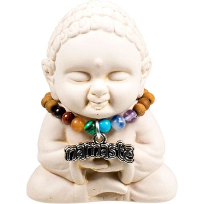 2.5&quot; Gypsum Cement Buddha Figurine - Chakra Namaste, SKU KH-12207, UPC 6016217995927