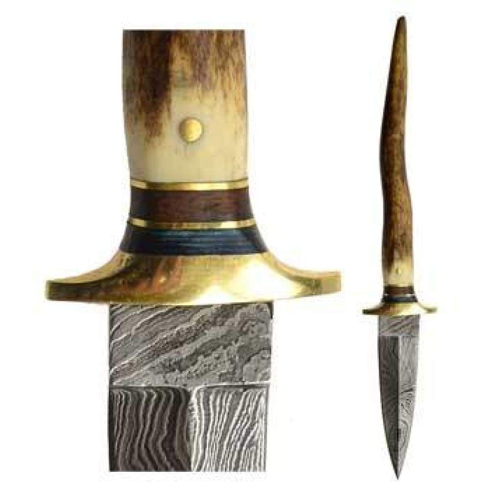 8.5&quot; Bone Damascus Athame, SKU DM-1030, UPC 6016254338305