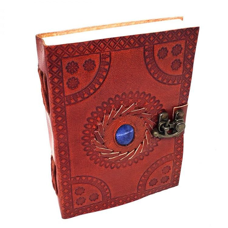 5&quot; x 7&quot; God&#39;s Eye Embossed Leather Journal with Latch, SKU JB75-GOD, UPC 6016203686693