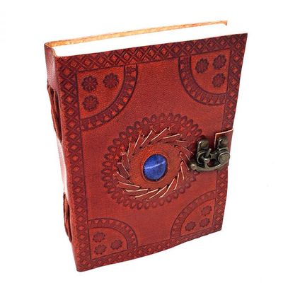 5&quot; x 7&quot; God&#39;s Eye Embossed Leather Journal with Latch, SKU JB75-GOD, UPC 6016203686693