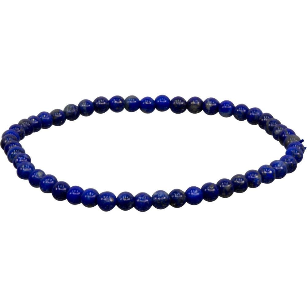 4 mm Elastic Bracelet Round Beads - Lapis, SKU KH-98658, UPC 6016219819818