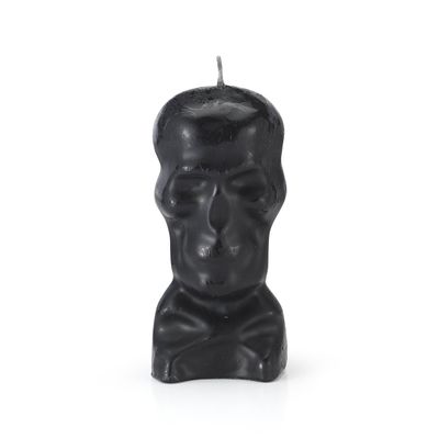 5.5&quot; Skull with Neck Candle - Black, SKU RM-10955, UPC 6016215361342
