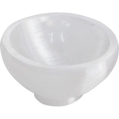 Selenite Offering Bowl - Round with Base, SKU KH-89659, UPC 6016242867831
