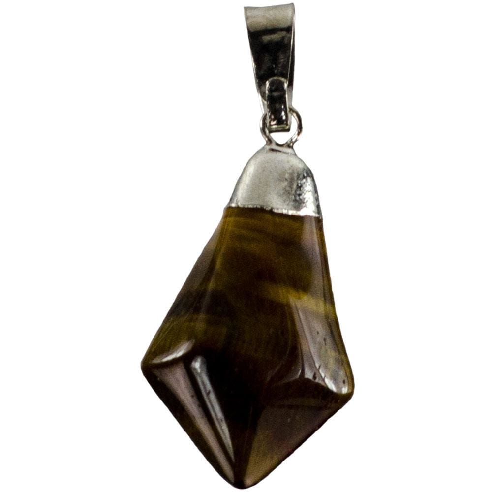 Diamond Shape Stone Pendant - Tiger Eye, SKU KH-97620, UPC 6016200742729