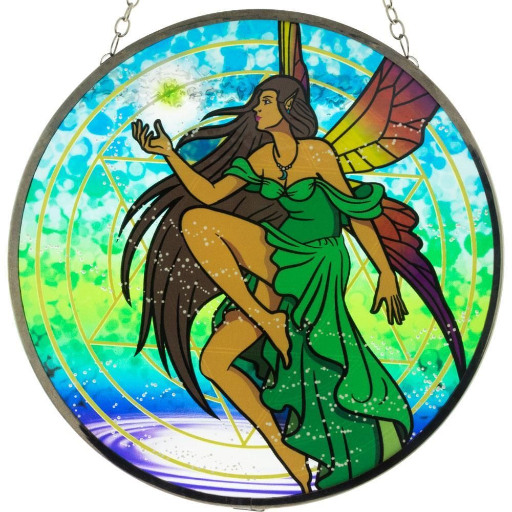 6&quot; Glass Suncatcher - Spring Fairy, SKU KH-63076, UPC 6016002348396