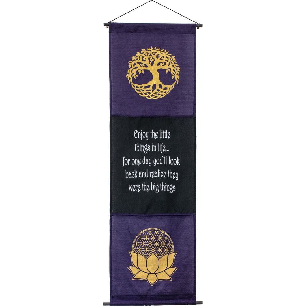 Cotton Inspirational Banner - Little Things In Life, SKU KH-57599, UPC 6016206923900