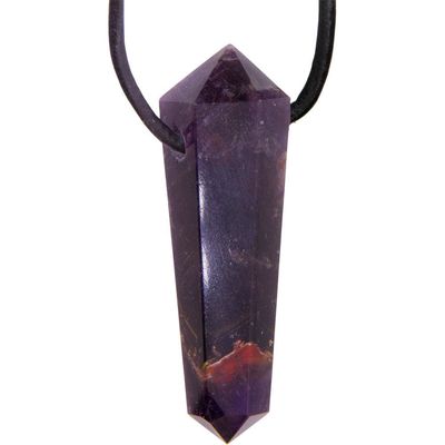 Double Terminated Point Necklace - Amethyst, SKU KH-99153, UPC 6016201211217
