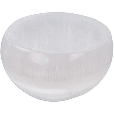 2&quot; Gemstone Carving Bowl - White Selenite, SKU KH-89525, UPC 6016223262266