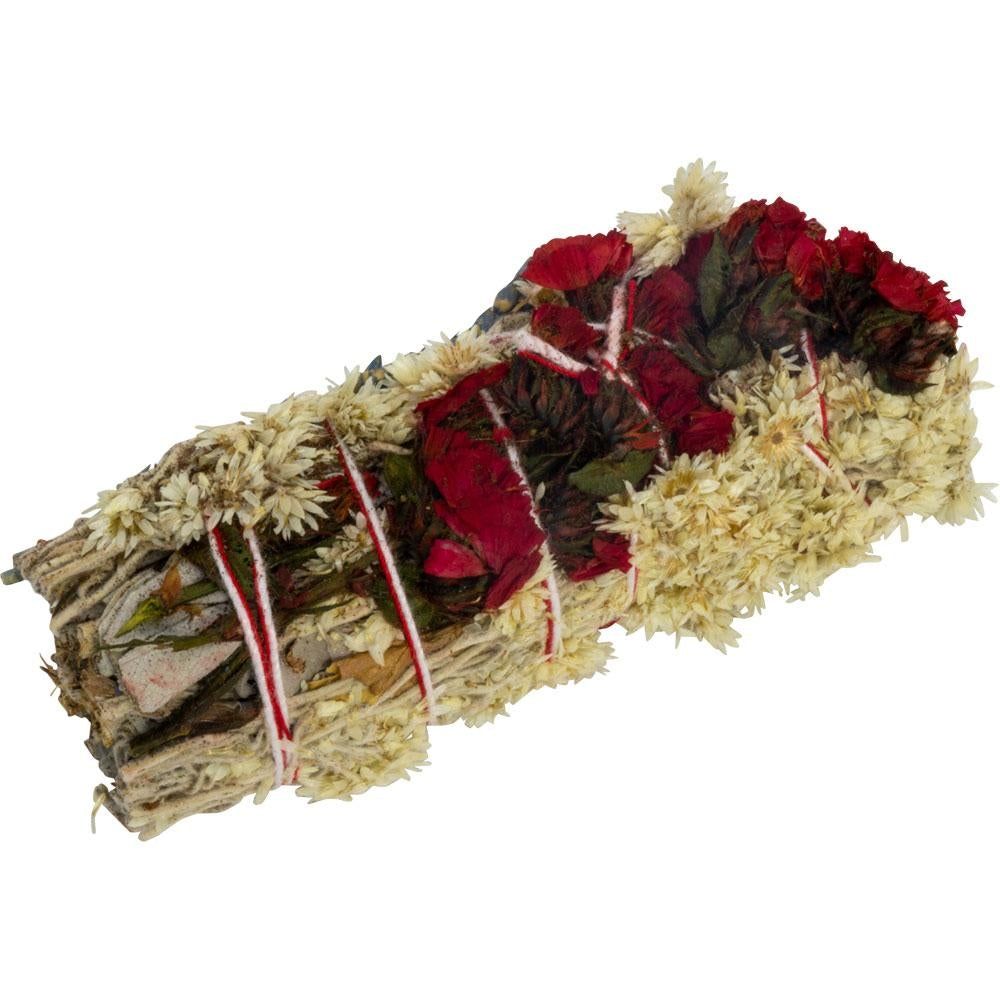 4&quot; White Sage, Panicum Milacea, Mullein Flower &amp; Statice Smudge Stick, SKU KH-73732-D12, UPC 601620…