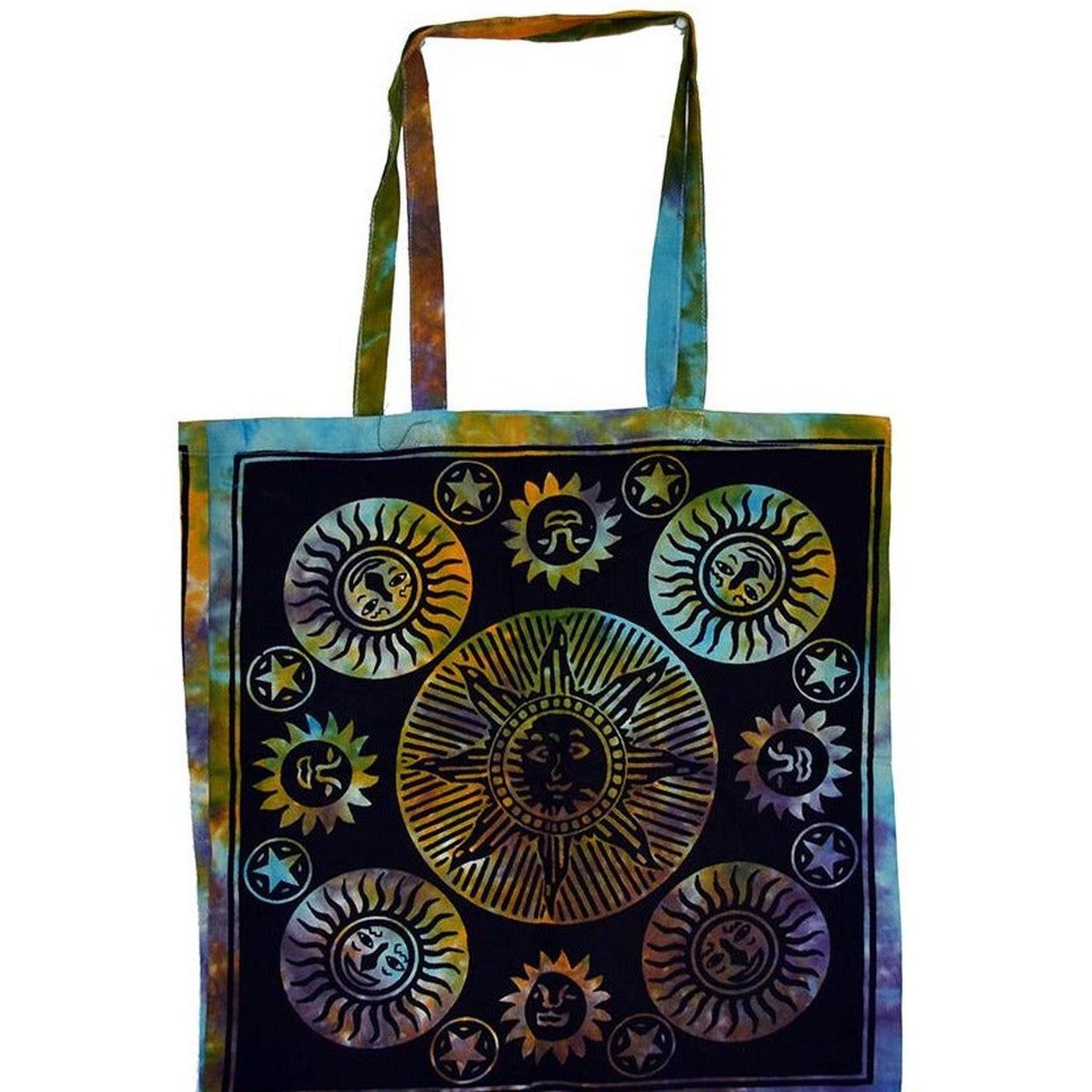 18&quot; x 18&quot; Sun And Stars Tie Dye Tote Bag, SKU Z015-SC74-SS, UPC 6016201966971