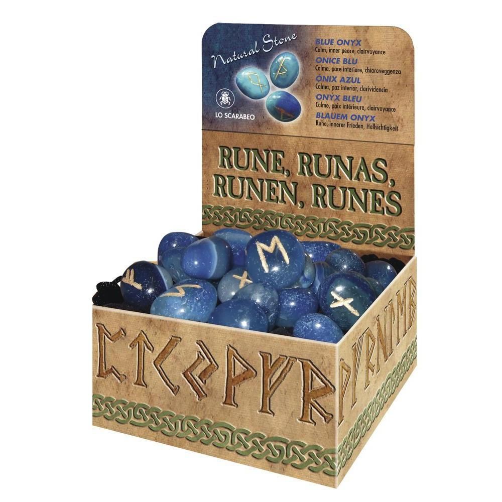 Blue Quartz Rune Set by Lo Scarabeo, SKU LW1558, UPC 6016220798720