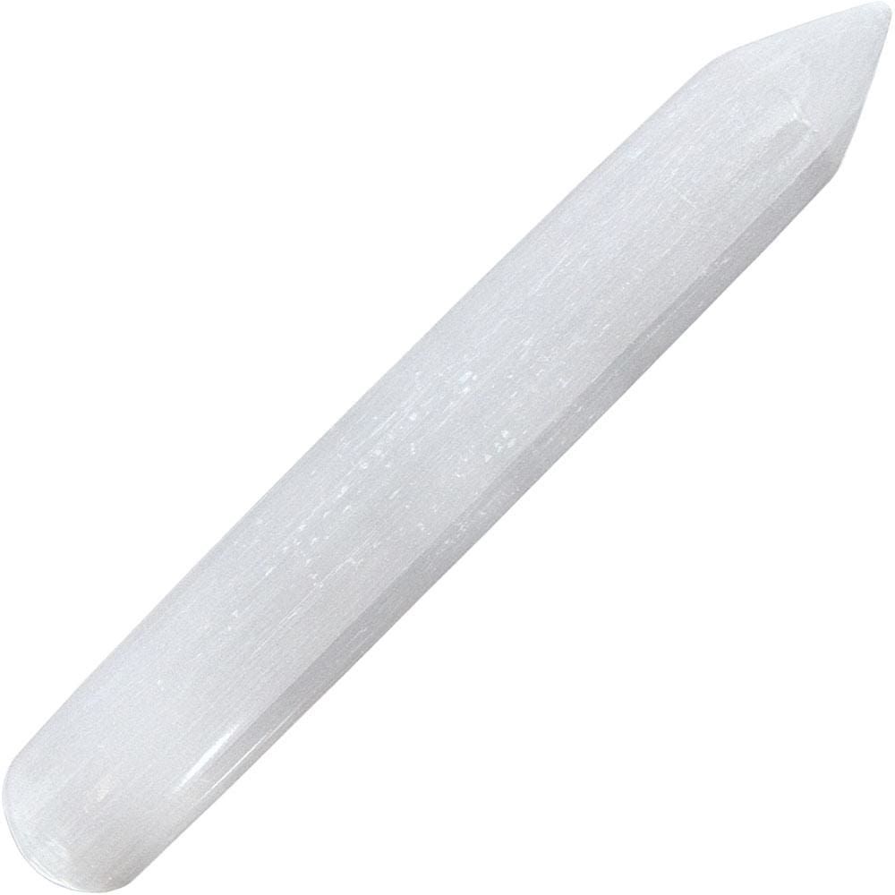 6&quot; Massage Wand - Selenite, SKU KH-76100, UPC 6016203057059