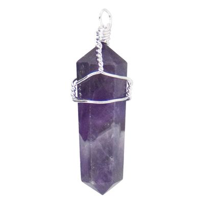 Wire Wrapped Point Pendant - Amethyst, SKU KH-98623-D5, UPC 6016206131145