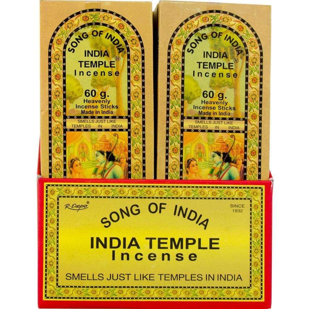 India Temple Incense Display - 60 gram (Set of 18 Packs), SKU KH-72142, UPC 6016202995994