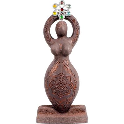 5.75&quot; Gypsum Cement Figurine - Lotus Goddess, SKU KH-12175, UPC 6016200137136