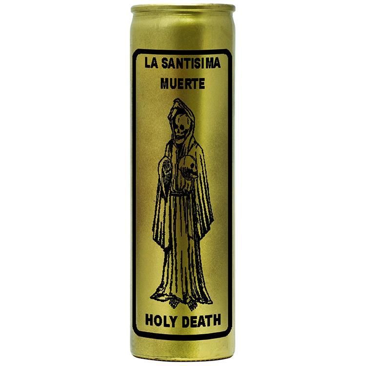 7 Day Glass Candle Holy Death - Gold, SKU WP-575G-357, UPC 6016206110126