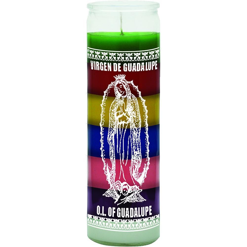 7 Day Glass Candle 7 Color - Our Lady Guadalupe, SKU WP-578-652, UPC 6016009548553