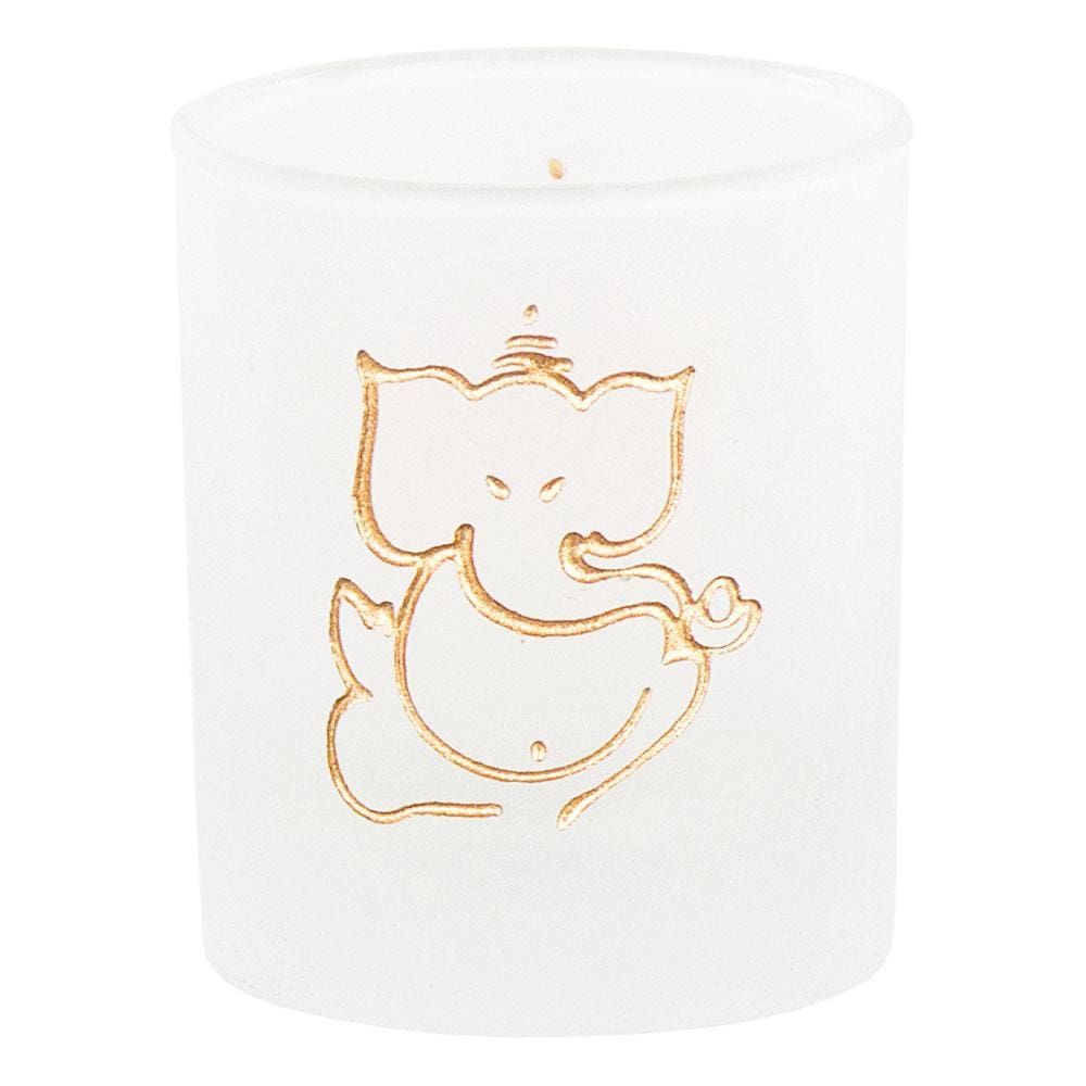 2.5&quot; Etched Glass Votive Holder - Ganesha, SKU KH-01140, UPC 6016219195158
