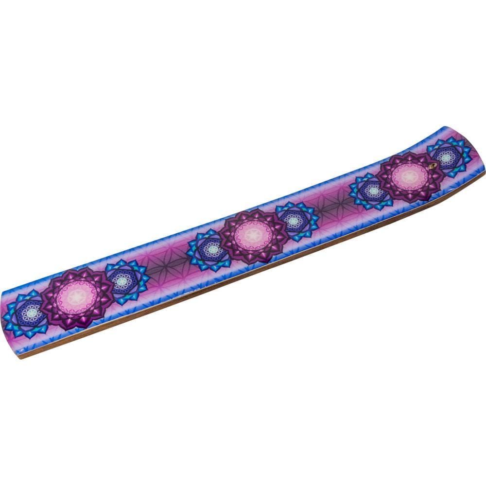 10&quot; Wooden Printed Incense Holder - Flower of Life, SKU KH-89601, UPC 6016216215262
