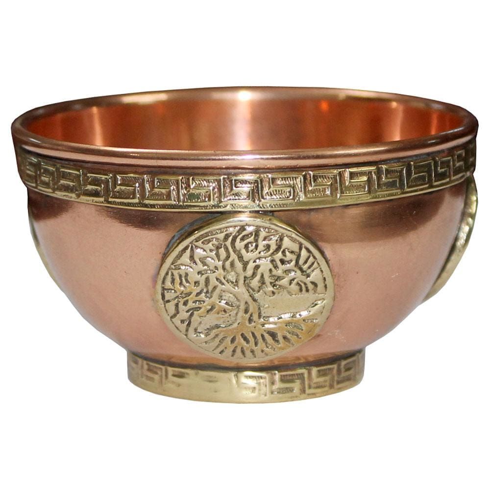 3&quot; Copper Bowl Incense &amp; Charcoal Burner - Tree of Life, SKU CB3TOL, UPC 6016201752727