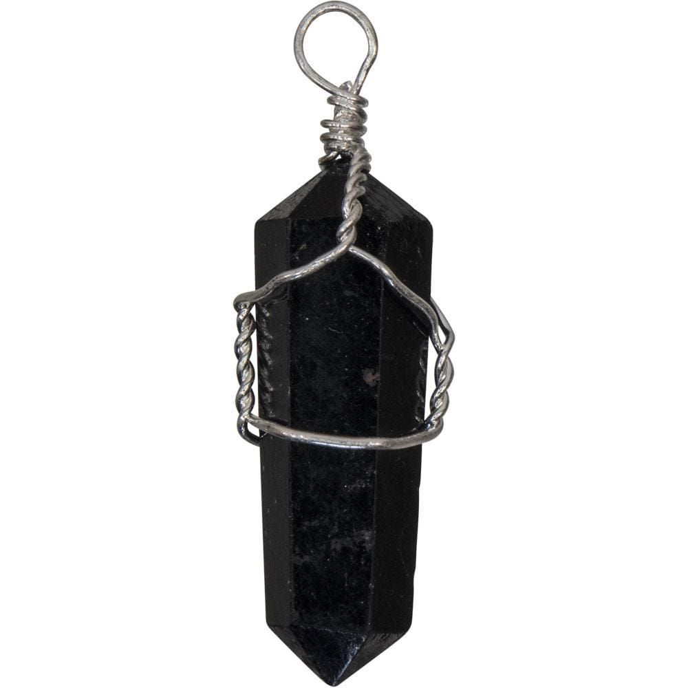 Wire Wrapped Point Pendant - Black Tourmaline, SKU KH-98718-D5, UPC 700317056430
