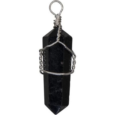 Wire Wrapped Point Pendant - Black Tourmaline, SKU KH-98718-D5, UPC 700317056430