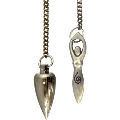 Metal Pendulum - Nickel Goddess Cone, SKU KH-61273, UPC 6016213167182