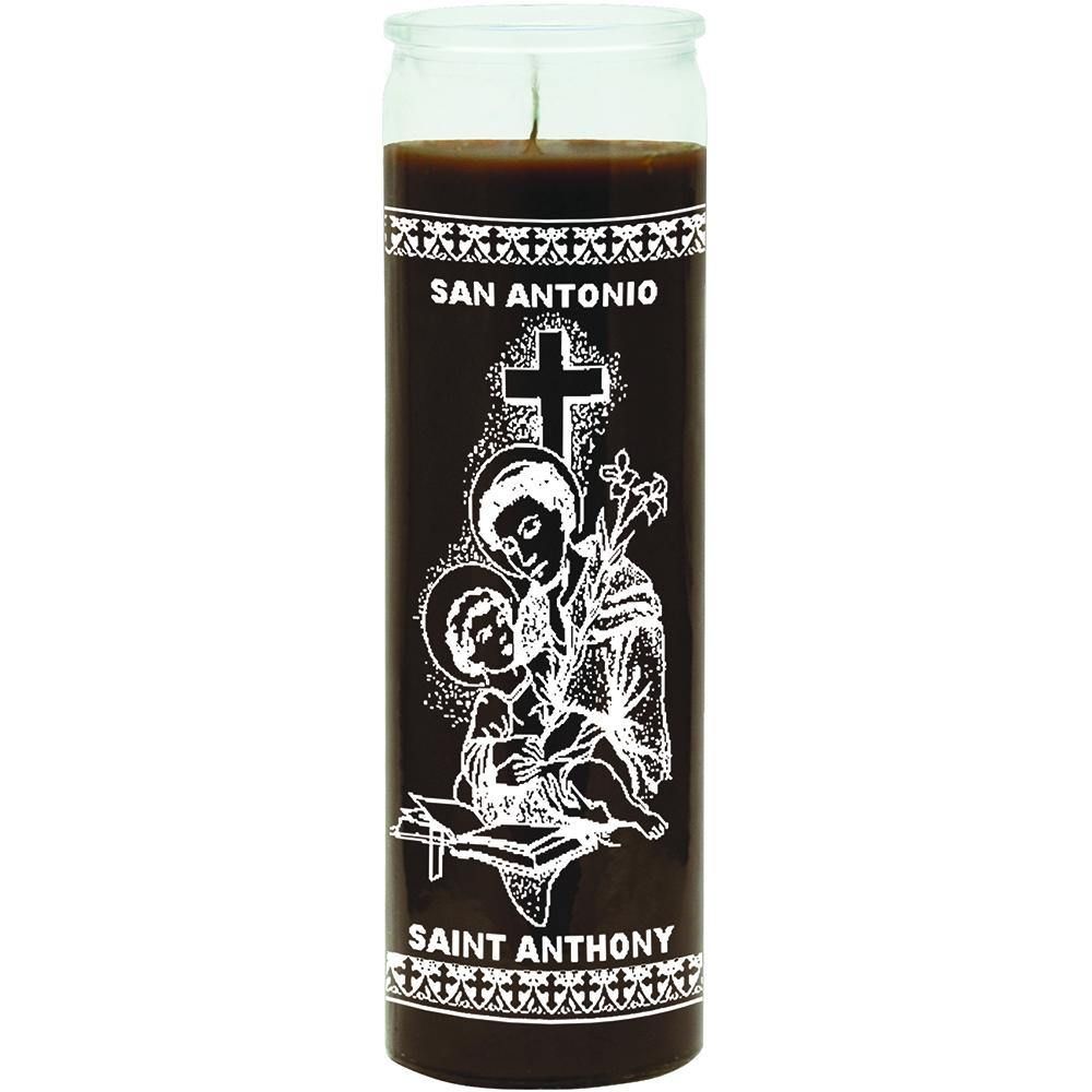 7 Day Glass Candle Religious St. Anthony - Brown, SKU WP-575-787-07, UPC 6016203036047