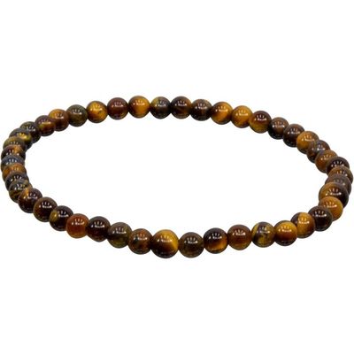 4 mm Elastic Bracelet Round Beads - Tiger Eye, SKU KH-98335, UPC 6016209199128