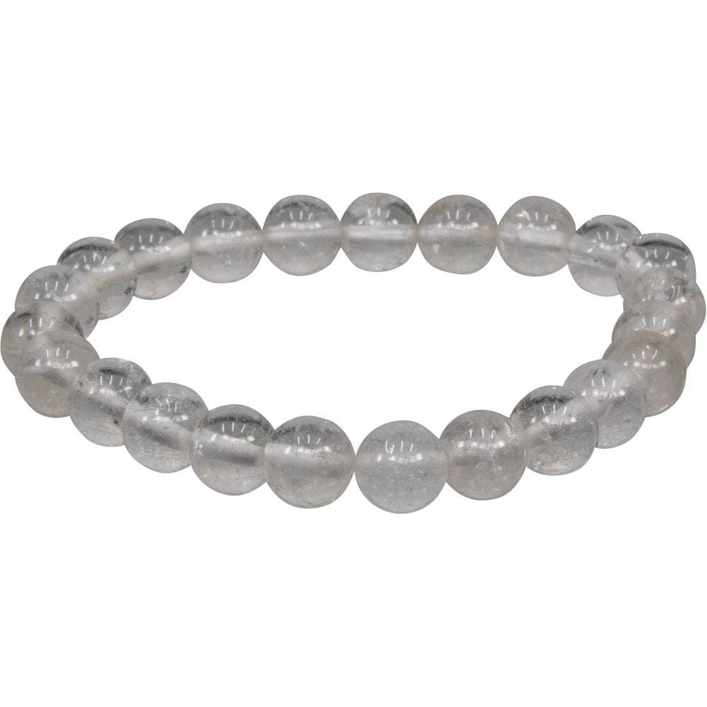 8 mm Elastic Bracelet Round Beads - Natural Crystal, SKU KH-98501, UPC 6016220232262