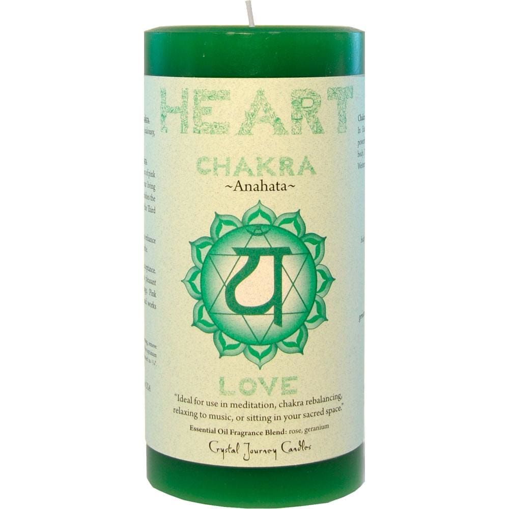 3&quot; x 6&quot; Reiki Charged Chakra Pillar Candle - Heart Anahata - Green, SKU KH-84503, UPC 6016209155117