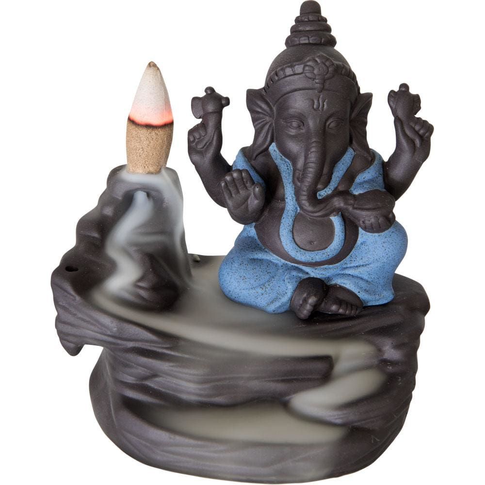 4.25&quot; Ceramic Backflow Incense Burner - Ganesha, SKU KH-89569, UPC 6016200265297