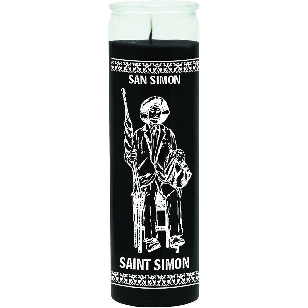 7 Day Glass Candle St. Simon - Black, SKU WP-575-812-01, UPC 6016212051086