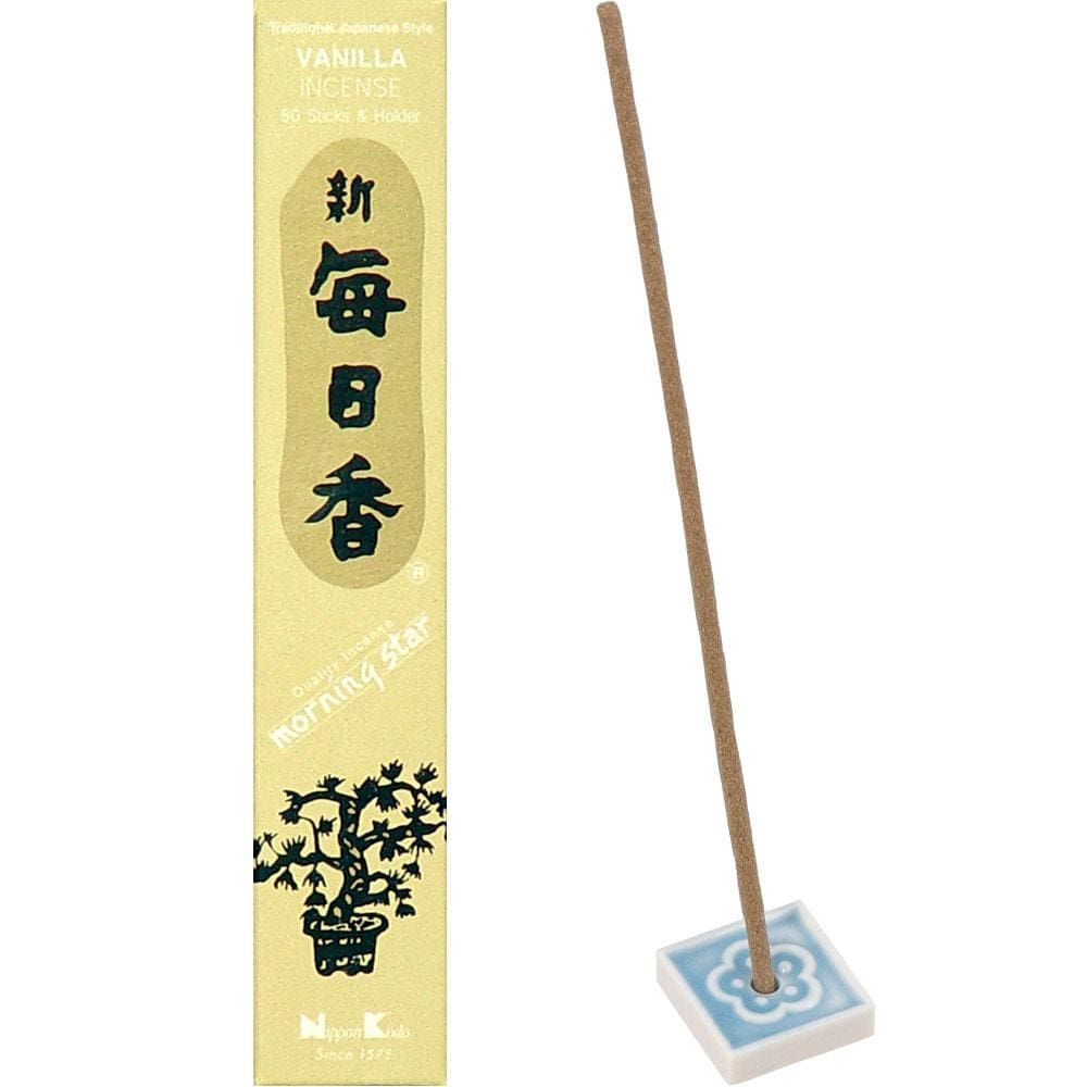 Morning Star Incense 50 Sticks - Vanilla (Box of 12 Packs), SKU KH-72711, UPC 6016223310356