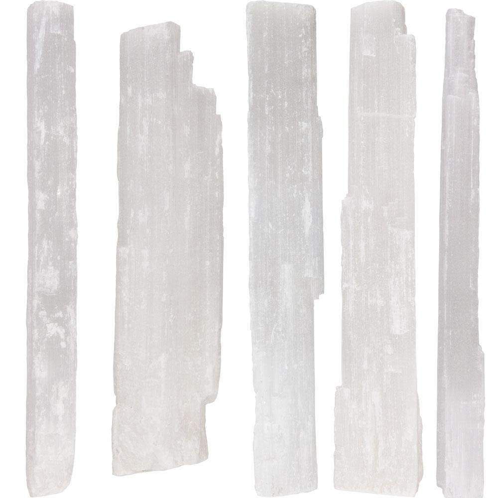 8.5&quot; Rough Selenite - Sticks (5 lbs), SKU KH-76119, UPC 6016204630633