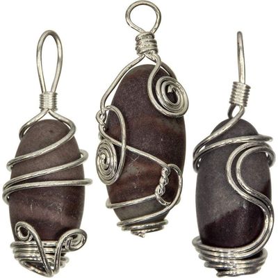 Wire Wrapped Pendant - Shiva Lingam, SKU KH-98717, UPC 6016014690674