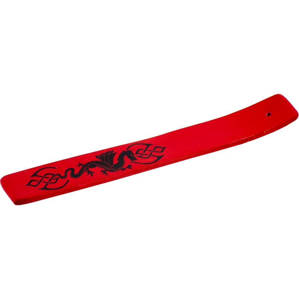 10&quot; Painted Wood Incense Holder - Dragon - Red, SKU KH-89272, UPC 6016201038012