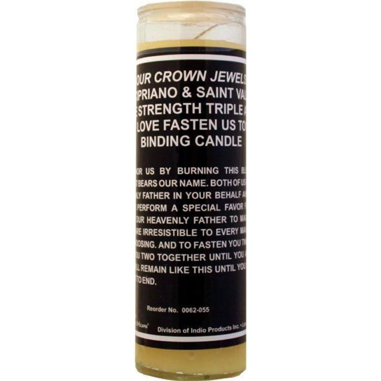 7 Day Glass Dressed Candle - Fire of Love Binding St. Cipriano &amp; St. Valentine Triple Strength - Ye…