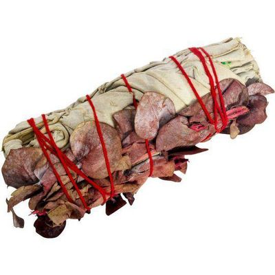 4&quot; White &amp; Red Sage Smudge Stick, SKU KH-73728-D12, UPC 6016206974902
