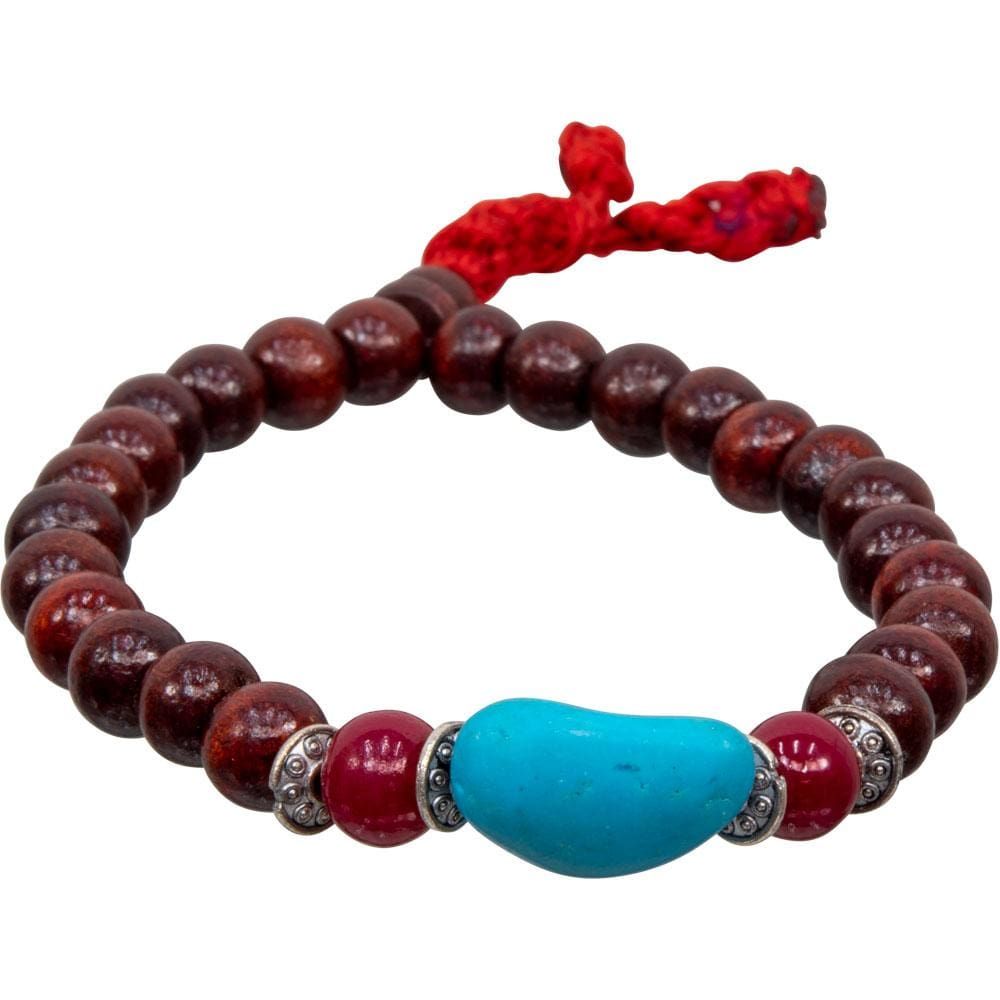 Rosewood and Turquoise Mala Bracelet, SKU KH-98026, UPC 6016204897852