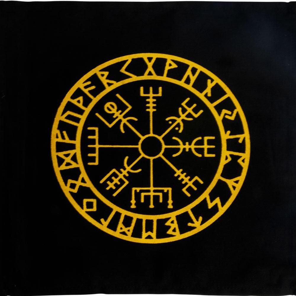 12&quot; x 12&quot; Printed Cotton Crystal Grid - Vegvisir, SKU KH-64416, UPC 6016010762740