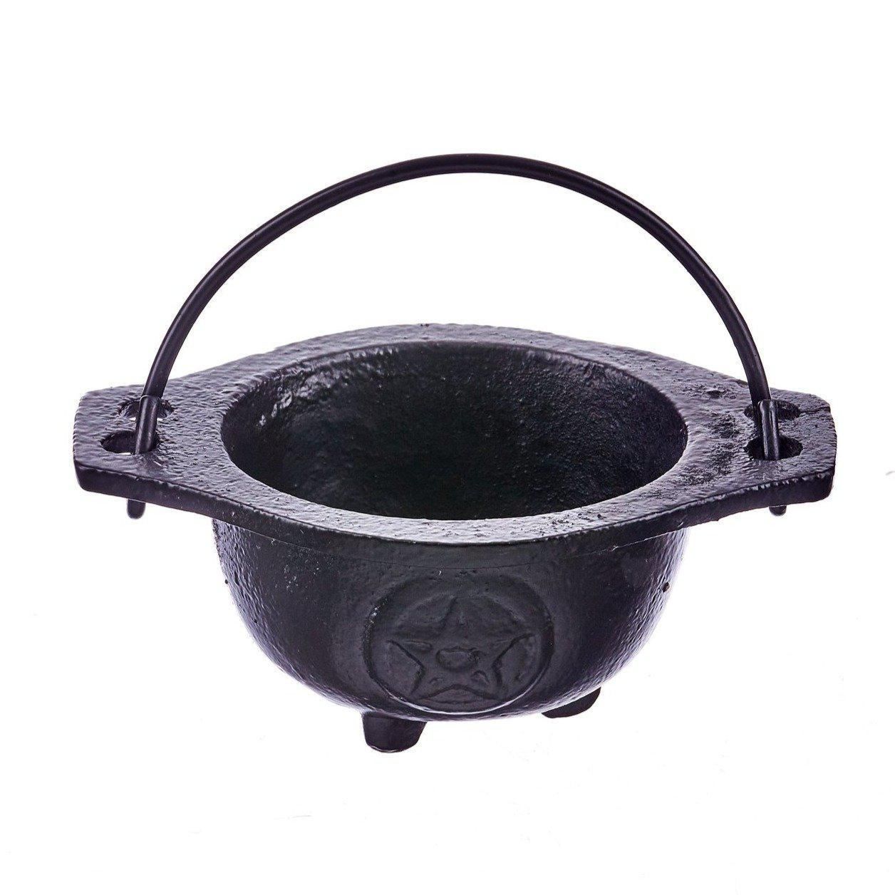3.5&quot; Pentagram Cast Iron Cauldron, SKU BR75P, UPC 6016201620668