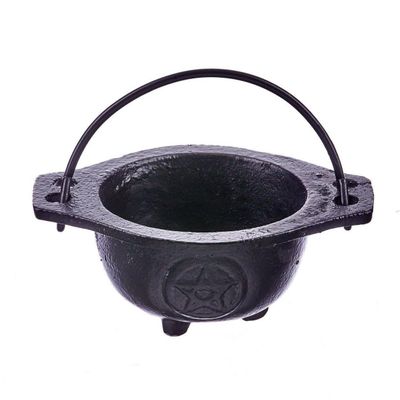 3.5&quot; Pentagram Cast Iron Cauldron, SKU BR75P, UPC 6016201620668