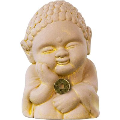 2.5&quot; Gypsum Cement Buddha Figurine - Prosperity, SKU KH-12157, UPC 6016232881892