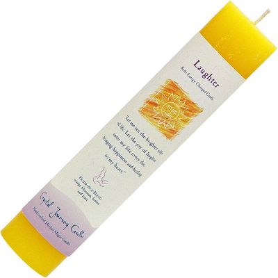 Reiki Charged Herbal 1.5&quot; x 7&quot; Pillar Candle - Laughter, SKU KH-84421, UPC 6016219192133